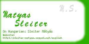 matyas sleiter business card